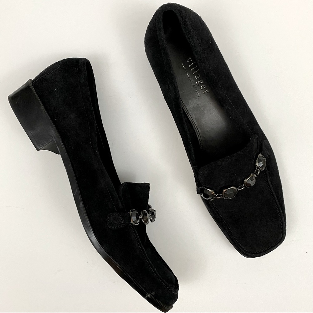 Villager Liz Claiborne Wilma Black Leather Loafers